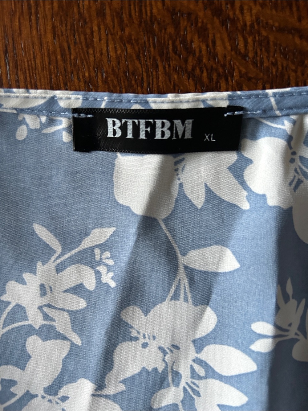 Blue Floral Tie-Front Maxi Dress - Picture 7 of 7